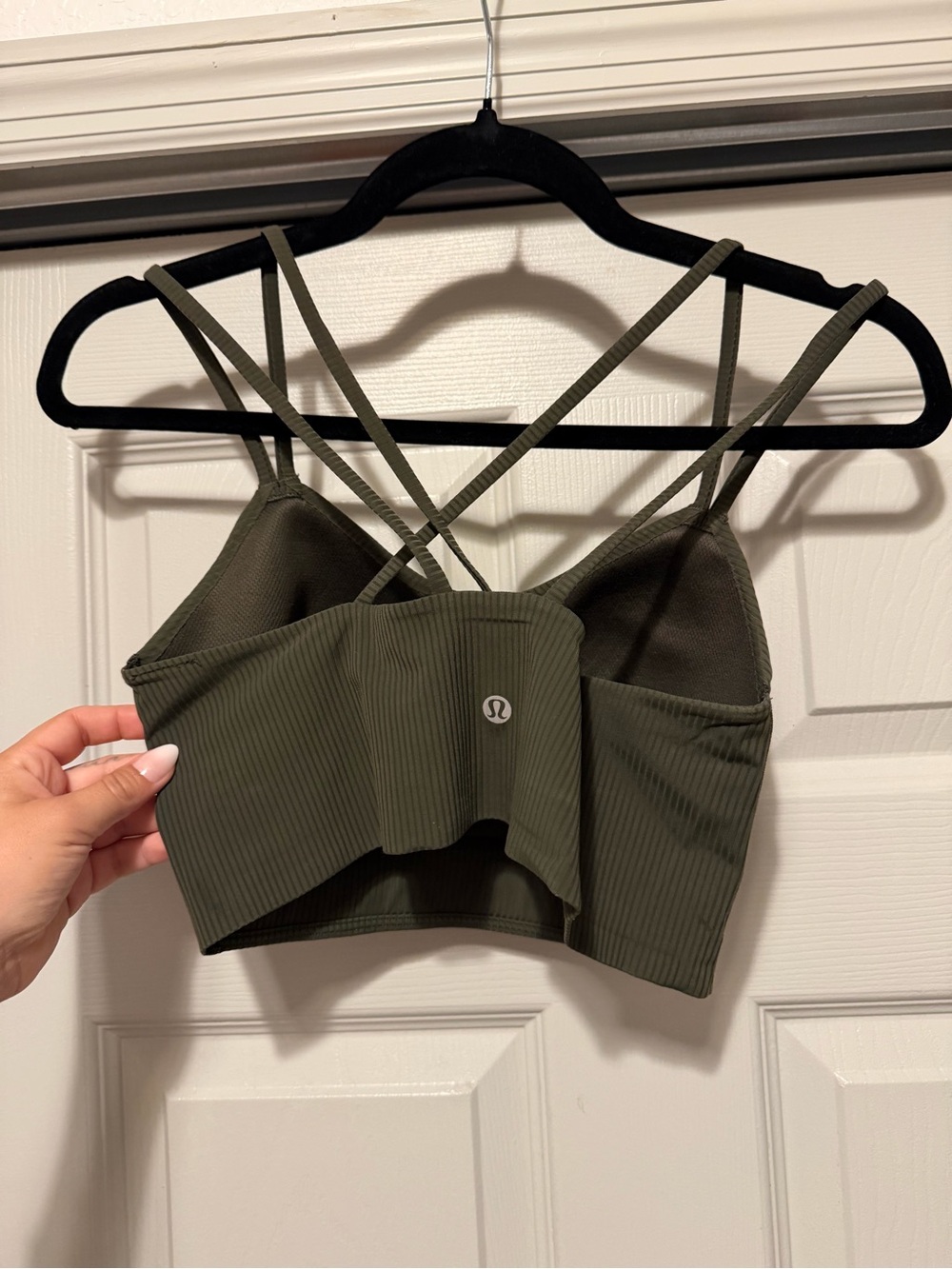 lululemon athletica Olive Ribbed Double-Strap Sports Bra - Picture 3 of 3